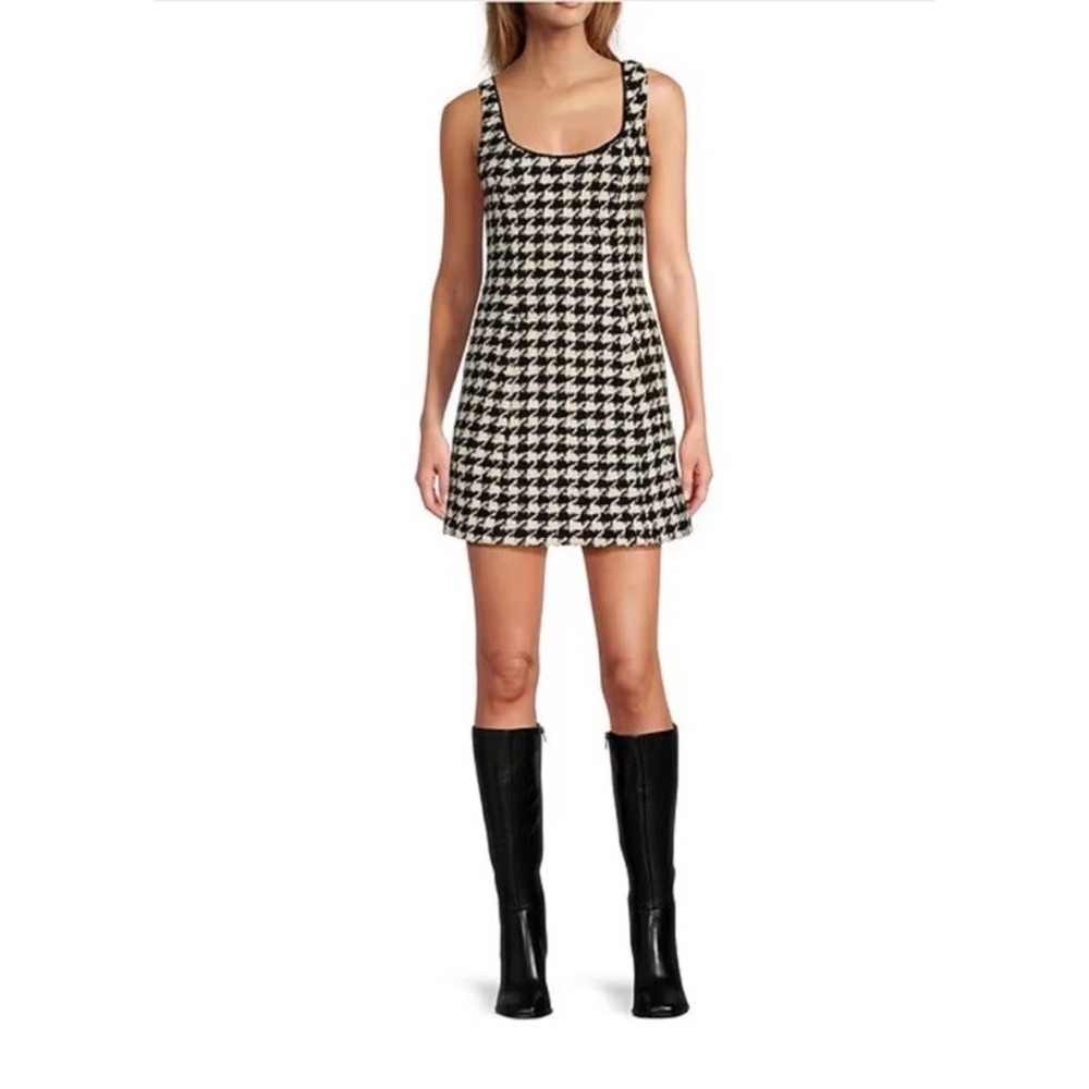 Antonio Melani Macy Wool Blend Houndstooth Square Neck Sleeveless Mini Dress 12